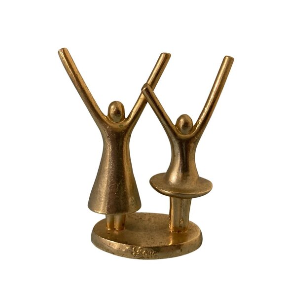 Vintage Gold Tone Dancing Couple Figurine Love - Picture 1 of 4